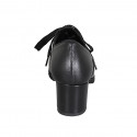 Chaussure richelieu à lacets pour femmes en cuir noir avec elastiques et semelle amovible talon 5 - Pointures disponibles:  31, 42, 43