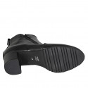 Bottines pour femmes en cuir noir avec fermetures éclair et semelle amovible talon 6 - Pointures disponibles:  45