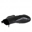 Botines para mujer en piel negra con cremalleras y plantilla extraible tacon 6 - Tallas disponibles:  45