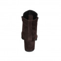 Bottines pour femmes avec semelle amovible et fermetures éclair en daim marron talon 6 - Pointures disponibles:  32, 43, 44, 45
