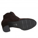 Bottines pour femmes avec semelle amovible et fermetures éclair en daim marron talon 6 - Pointures disponibles:  32, 43, 44, 45