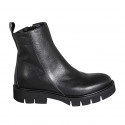 Botin para mujer con cremallera en piel negra con tacon 3 - Tallas disponibles:  32, 33, 35, 45