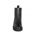 Botin para mujer con cremallera en piel negra con tacon 3 - Tallas disponibles:  32, 33, 35, 45