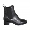 Stivaletto da donna con elastici in pelle nera con tacco 4 - Misure disponibili: 32, 42, 45