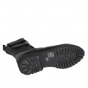 Bottines pour femmes à lacets avec fermeture éclair et velcro en cuir noir talon 3 - Pointures disponibles:  32, 34, 35, 43, 45, 46