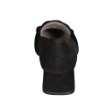 Mocasín para mujer con accesorio en gamuza negra tacon 4 - Tallas disponibles:  33, 34, 42, 44, 45