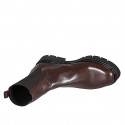 Stivaletto con elastici da donna in pelle marrone tacco 3 - Misure disponibili: 44, 45