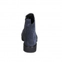 Woman's ankle boot in blue suede with zipper heel 3 - Available sizes:  32