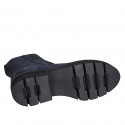 Botines para mujer en gamuza azul con cremallera tacon 3 - Tallas disponibles:  32