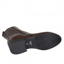 Stivaletto da donna in pelle liscia marrone con cerniera tacco 3 - Misure disponibili: 32, 35, 44