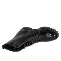 Woman's laced ankle boot with zipper in black patent leather heel 3 - Available sizes:  33