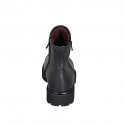 Bottines pour femmes avec fermetures eclair en cuir noir talon 3 - Pointures disponibles:  33