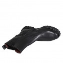 Woman's ankle boot with zipper and elastic band in black leather heel 3 - Available sizes:  33
