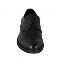 Scarpa stringata derby da uomo in pelle nera con puntale ed elastici - Misure disponibili: 36, 37, 38, 47, 48, 49, 50, 51