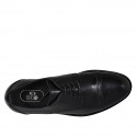 Scarpa stringata derby da uomo in pelle nera con puntale ed elastici - Misure disponibili: 36, 37, 38, 47, 48, 49, 50, 51
