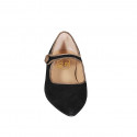 Mary Jane pointue pour femmes avec courroie en daim noir et taupe talon 2 - Pointures disponibles:  33, 35, 42, 43