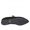 Mary Jane pointue pour femmes avec courroie en daim noir et taupe talon 2 - Pointures disponibles:  33, 35, 42, 43