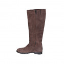 Bottes pour femmes avec fermeture éclair et elastique en daim marron talon 2 - Pointures disponibles:  32, 35
