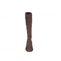 Bottes pour femmes avec fermeture éclair et elastique en daim marron talon 2 - Pointures disponibles:  32, 35
