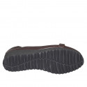 Ballerine avec accessoire pour femmes en cuir marron talon compensé 4 - Pointures disponibles:  32, 44