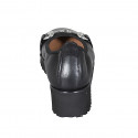 Ballerina da donna con accessorio in pelle nera zeppa 4 - Misure disponibili: 32, 42
