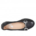 Ballerina da donna con accessorio in pelle nera zeppa 4 - Misure disponibili: 32, 42