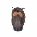 Ballerine avec bout droit et noeud pour femmes en cuir marron talon 2 - Pointures disponibles:  44