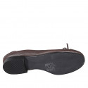 Ballerine avec bout droit et noeud pour femmes en cuir marron talon 2 - Pointures disponibles:  44