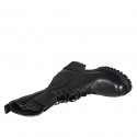 Woman's laced ankle boot with buckles and zipper in black leather heel 5 - Available sizes:  33
