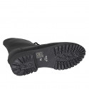Bottines pour femmes à lacets avec fermeture éclair en cuir lisse noir avec talon 3 - Pointures disponibles:  32, 33