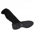 Stivale sopra al ginocchio da donna in camoscio ed elasticizzato nero con mezza cerniera tacco 3 - Misure disponibili: 43, 45