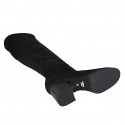 Stivale da donna con mezza cerniera in camoscio ed elasticizzato nero tacco 5 - Misure disponibili: 33, 34, 42, 44