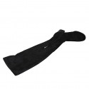 Stivale sopra al ginocchio da donna in camoscio ed elasticizzato nero con mezza cerniera tacco 5 - Misure disponibili: 33, 34
