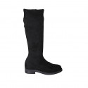 Bottes pour femmes avec fermeture eclair en daim et materiau elastique noir talon 3 - Pointures disponibles:  32, 44