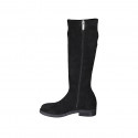 Bottes pour femmes avec fermeture eclair en daim et materiau elastique noir talon 3 - Pointures disponibles:  32, 44