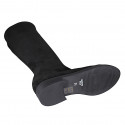 Stivale da donna con cerniera in camoscio ed elasticizzato nero tacco 3 - Misure disponibili: 32, 44