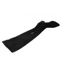 Stivale a punta sopra al ginocchio da donna in camoscio ed elasticizzato nero con mezza cerniera tacco 5 - Misure disponibili: 34, 42, 43