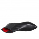 Stivaletto a punta da donna con elastici in pelle nera con tacco 6 - Misure disponibili: 35