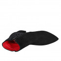 Stivaletto a punta da donna con cerniera in camoscio e velluto nero tacco 6 - Misure disponibili: 33, 34, 35, 43, 44