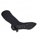 Stivale a punta da donna in tessuto elasticizzato nero tacco 6 - Misure disponibili: 34, 35