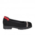 Woman's ballerina shoe in black, red and spotted suede heel 3 - Available sizes:  33, 42