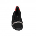 Ballerine pour femmes en daim noir, rouge et tacheté talon 3 - Pointures disponibles:  33, 42