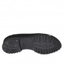 Ballerina da donna in camoscio nero, rosso e maculato tacco 3 - Misure disponibili: 33, 42