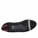 Bailarina para mujer en gamuza negra, roja y moteada tacon 3 - Tallas disponibles:  33, 42