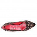 Mocassin pour femmes en velours marron tacheté talon 7 - Pointures disponibles:  35