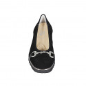 Woman's pump with removable insole and accessory in black suede wedge heel 4 - Available sizes:  43