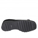 Woman's pump with removable insole and accessory in black suede wedge heel 4 - Available sizes:  43