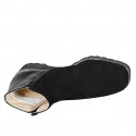 Stivaletto da donna con plantare estraibile e cerniere in camoscio e vernice nera zeppa 4 - Misure disponibili: 33, 44
