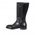 Stivale basso da donna in pelle nera con cerniera tacco 3 - Misure disponibili: 32, 34, 42, 44