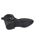 Stivaletto a punta da donna con fibbia in pelle nera con tacco 3 - Misure disponibili: 32, 45